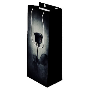 Bolsa Para Vino Gótico Rosa negro goteando sangre macabra