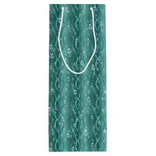 Bolsa Para Vino Gotitas de lluvia en metal verde