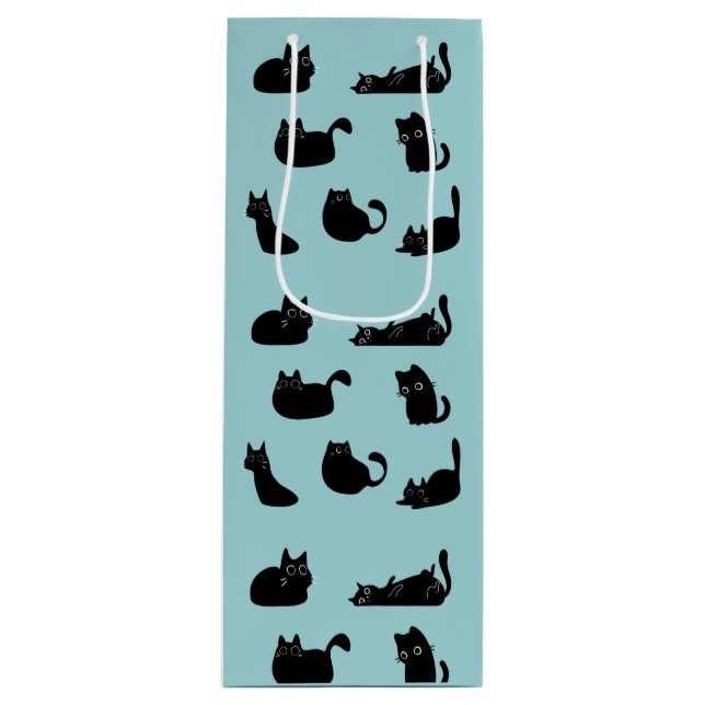 Bolsa Para Vino Graciosos gatos negros (Anverso)
