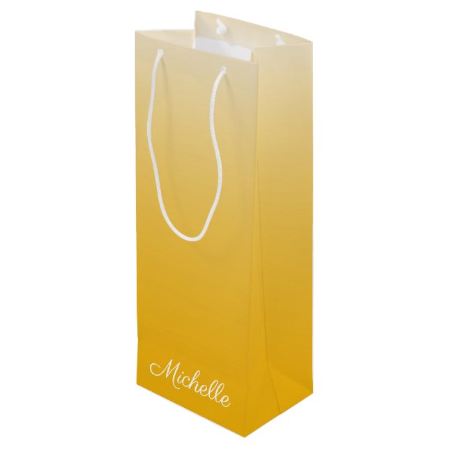 Bolsa Para Vino Gradiente personalizado amarillo oscuro (Angulo reverso)