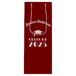 Bolsa Para Vino Graduación personalizada de Marrón y Blanco