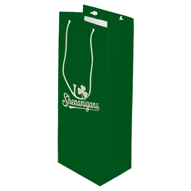 Bolsa Para Vino Green Funny Irish Patty's Shamrock Saint Patricks (Angulo Anverso)
