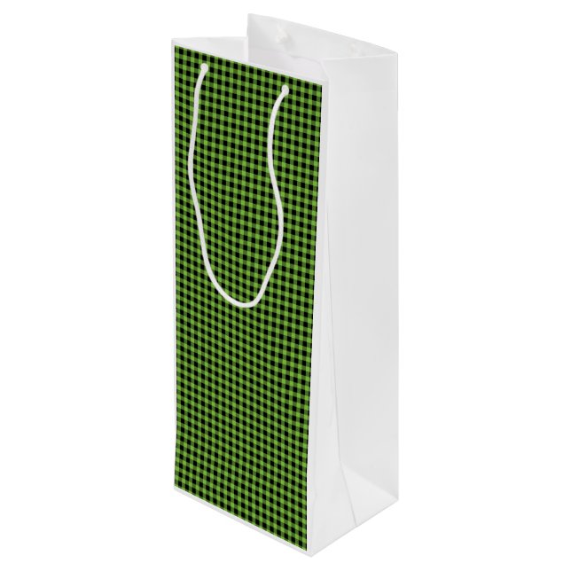 Bolsa Para Vino Green Gingham Check Classic Navidades Black Lab (Angulo reverso)
