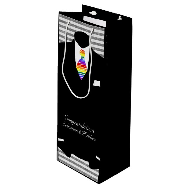 Bolsa Para Vino Grooms Bodas Felicitaciones personalizadas (Angulo Anverso)