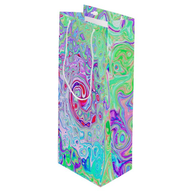 Bolsa Para Vino Groovy Resumen Remo Rosa y Bañera Verde (Angulo Anverso)