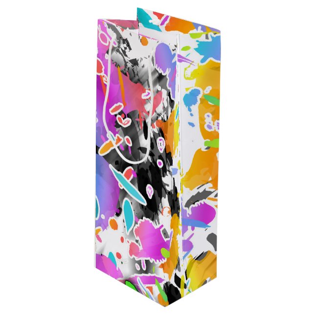 BOLSA PARA VINO GRUNGE PUNK SPLATTER ART (Angulo Anverso)