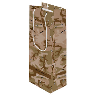 Bolsa Para Vino Guijarros de camuflaje del desierto, tu nombre, pe