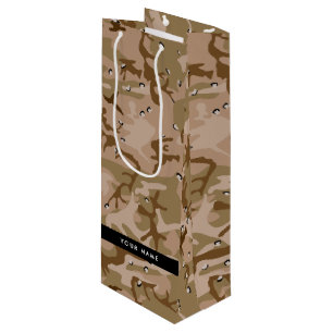 Bolsa Para Vino Guijarros de camuflaje del desierto, Tu nombre, Pe