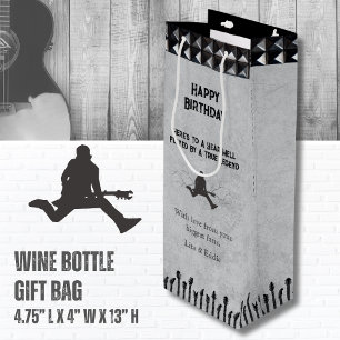 Bolsa Para Vino Guitarrista Única de Rockstar Feliz Cumpleaños