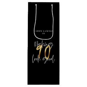 Bolsa Para Vino Hacer que 90 parezca un buen cumpleaños de oro