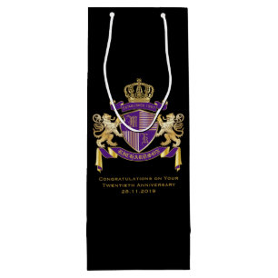Bolsa Para Vino Haga su propio emblema de la corona del monograma