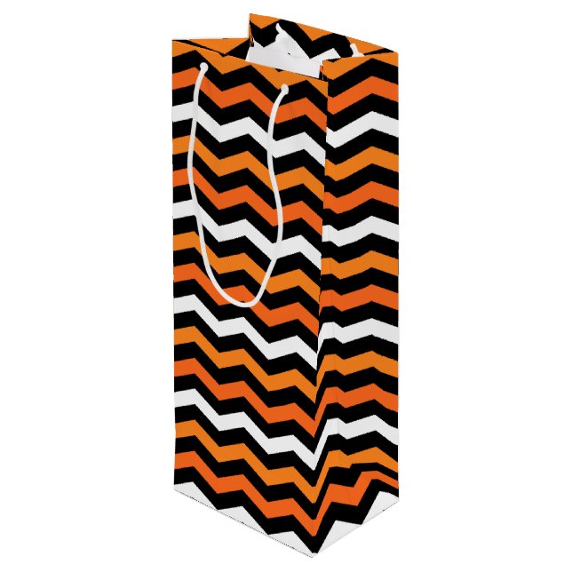 Bolsa Para Vino Halloween Chevron Stripe Wine Gift Bag (Angulo reverso)