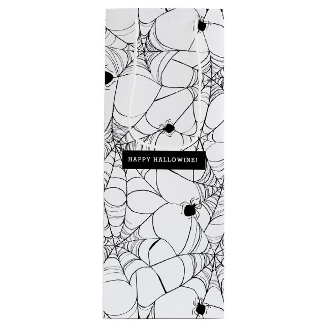 Bolsa Para Vino Halloween de Black Spider Web (Anverso)