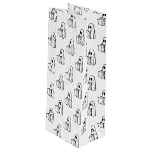 Bolsa Para Vino Halloween, Fantasma Blanco Lindo, Truco o Trato, B