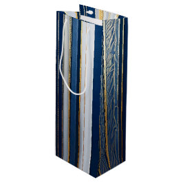 Bolsa Para Vino Hanukkah Blues Stripes Blue White Gold