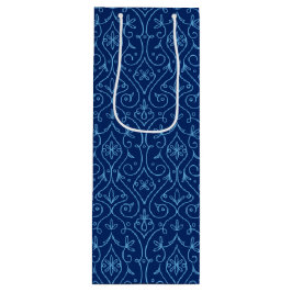 Bolsa Para Vino Hanukkah decorativo azul y dorado