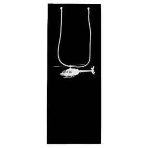 Bolsa Para Vino Helicóptero Chopper Silhouette Flying Black