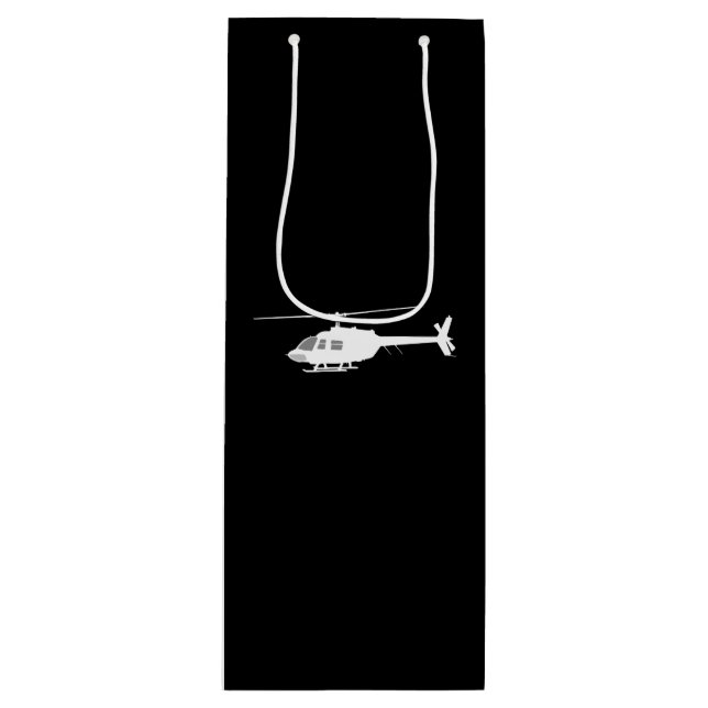 Bolsa Para Vino Helicóptero Chopper Silhouette Flying Black (Anverso)