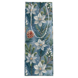 Bolsa Para Vino Hello Winter Pines & Flowers