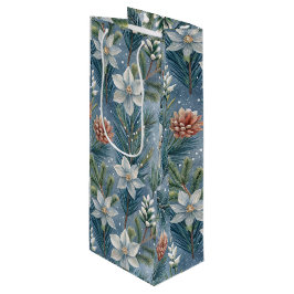 Bolsa Para Vino Hello Winter Pines & Flowers