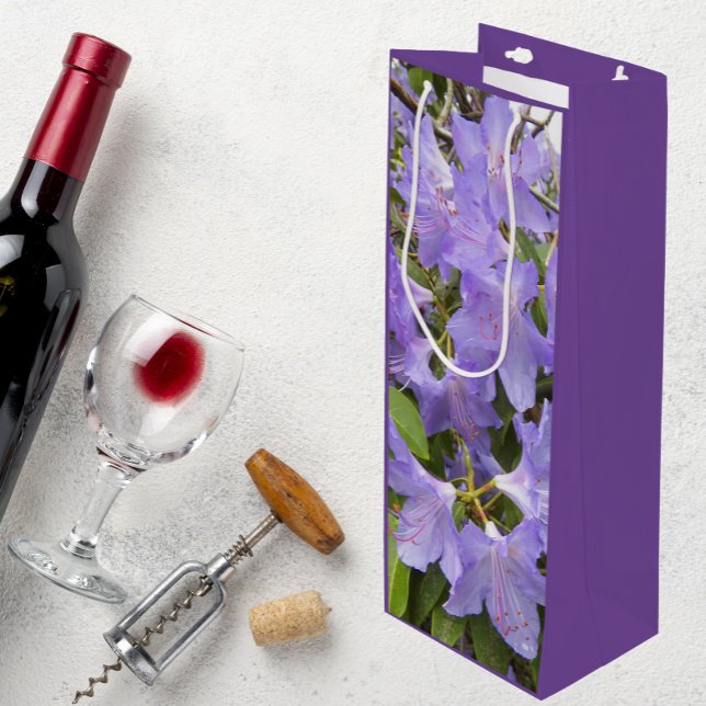 Bolsa Para Vino Hermosa Floral de Rododendros Morados (In Situ)