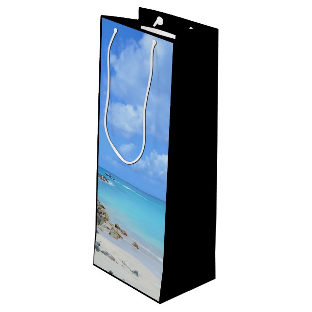 Bolsa Para Vino Hermosa playa tropical turquesa (Angulo reverso)