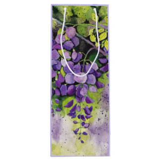 Bolsa Para Vino Hermosas Flores De Wisteria En Acuarela