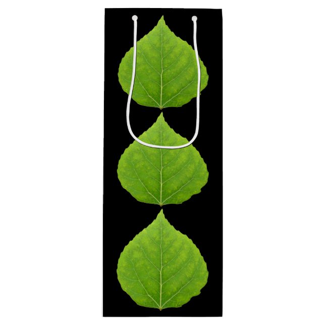 Bolsa Para Vino Hoja verde de lápiz #11 (Anverso)