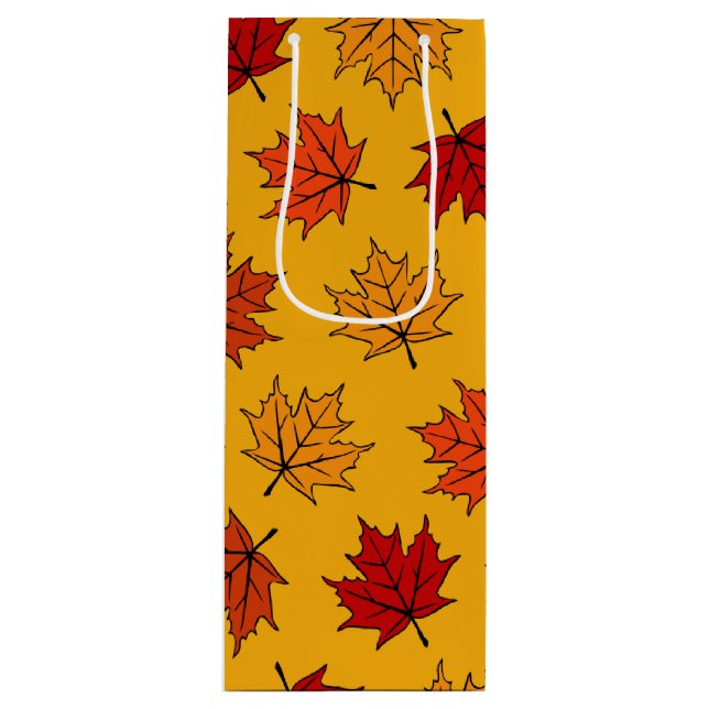 Bolsa Para Vino Hojas de Arce de Otoño (Anverso)