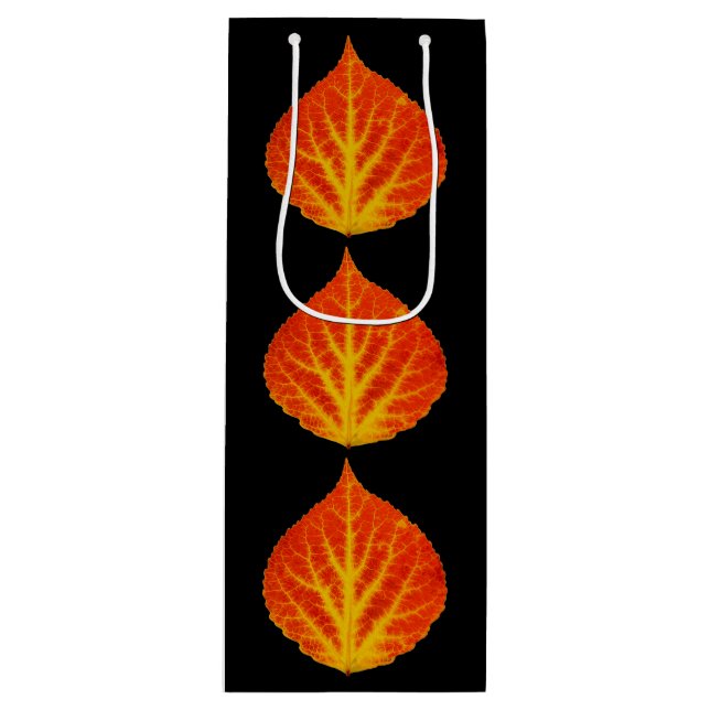 Bolsa Para Vino Hojas de lápiz rojo y amarillo #10 (Anverso)