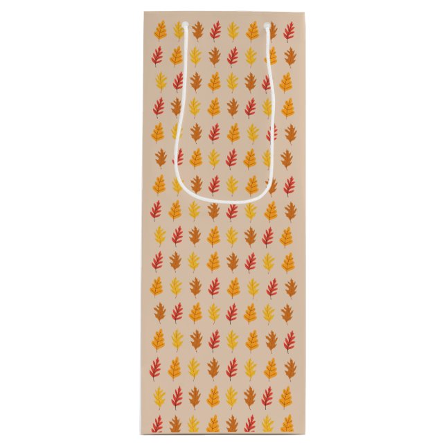 Bolsa Para Vino Hojas de roble de otoño (Anverso)