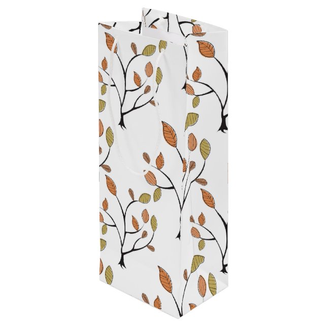 Bolsa Para Vino Hojas elegantes (Angulo reverso)