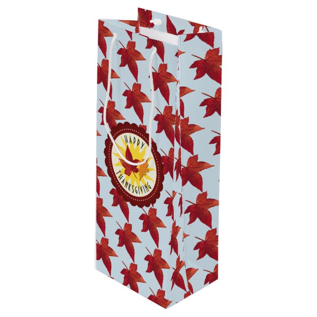 Bolsa Para Vino Hojas felices del cielo y de la caída de la acción (Angulo Anverso)