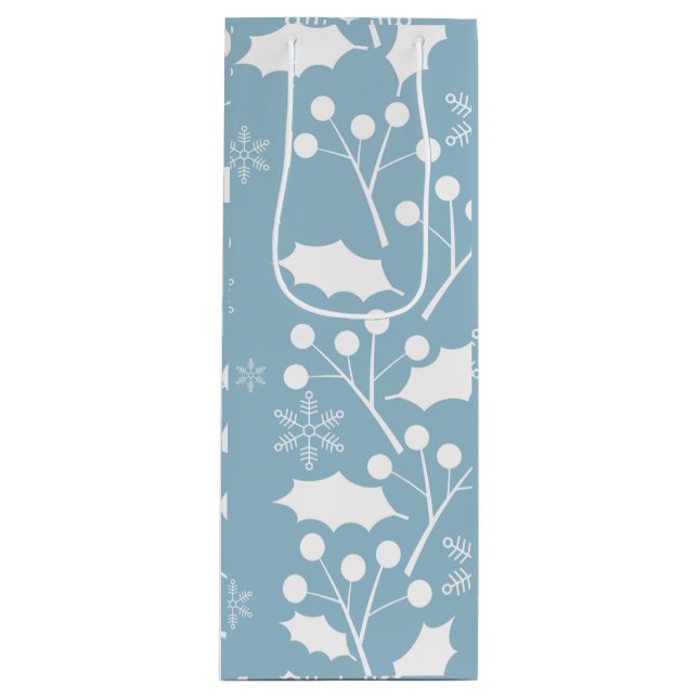 Bolsa Para Vino Hojas y bayas del acebo del navidad (Anverso)