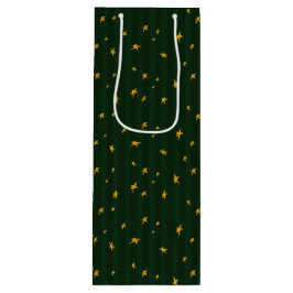 Bolsa Para Vino Holiday Green Yellow Star Stripe Christmas