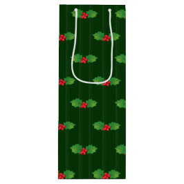 Bolsa Para Vino Holly Berries a rayas