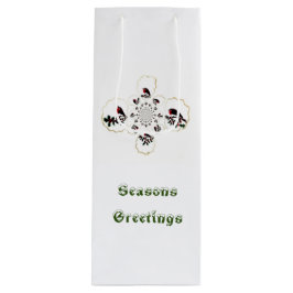 Bolsa Para Vino Holly Birds Robin Seasons Greetings