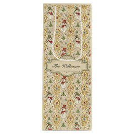Bolsa Para Vino Hombre de nieve vintage y Personalizado de árbol d