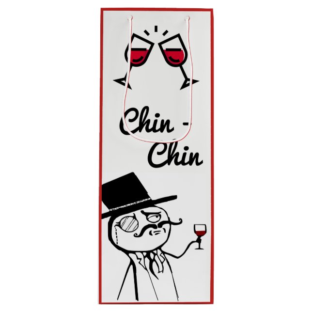 Bolsa Para Vino Hombre Puro Con Sombrero Superior Tostada Chin Chi (Anverso)