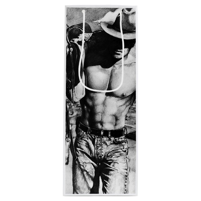 Bolsa Para Vino Hombres Cowboy Muscled Body's Art (Anverso)
