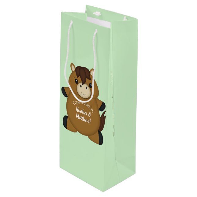 Bolsa Para Vino Horse Baby Shower (Angulo Anverso)