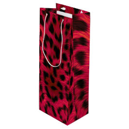 Bolsa Para Vino Hot Pink Leopard Print Faux