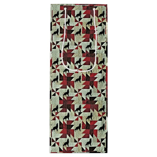 Bolsa Para Vino Howling Wolf Quilt (Anverso)