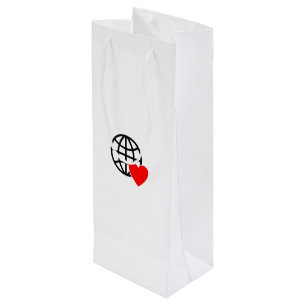 Bolsa Para Vino Icono del Globo de Amor Mundial   Diseño de verano