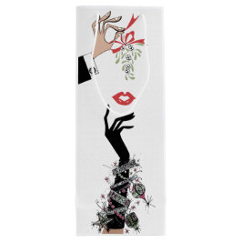 Bolsa Para Vino Ilustracion de Mistletoe Mischief de los años 50