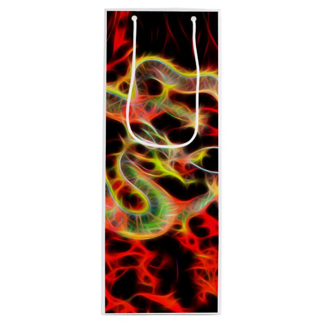 Bolsa Para Vino Impresionante incendio dragón en energía afortunad (Anverso)