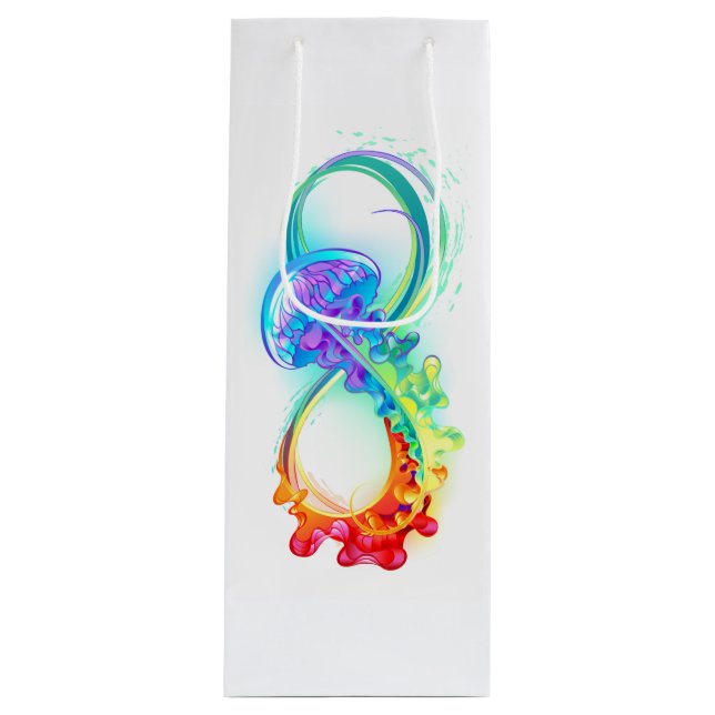 Bolsa Para Vino Infinidad con las medusas del arcoiris (Anverso)
