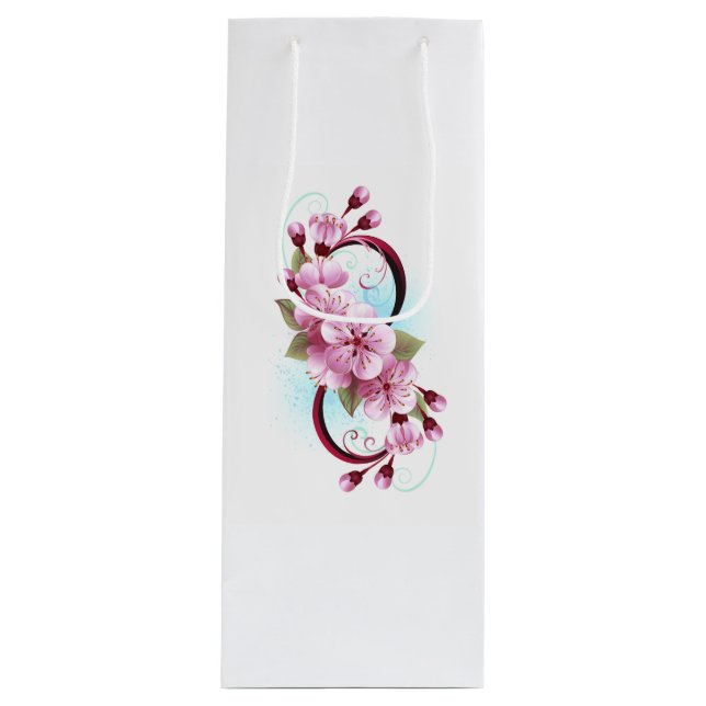 Bolsa Para Vino Infinito con las flores de flores de Sakura Blosso (Anverso)