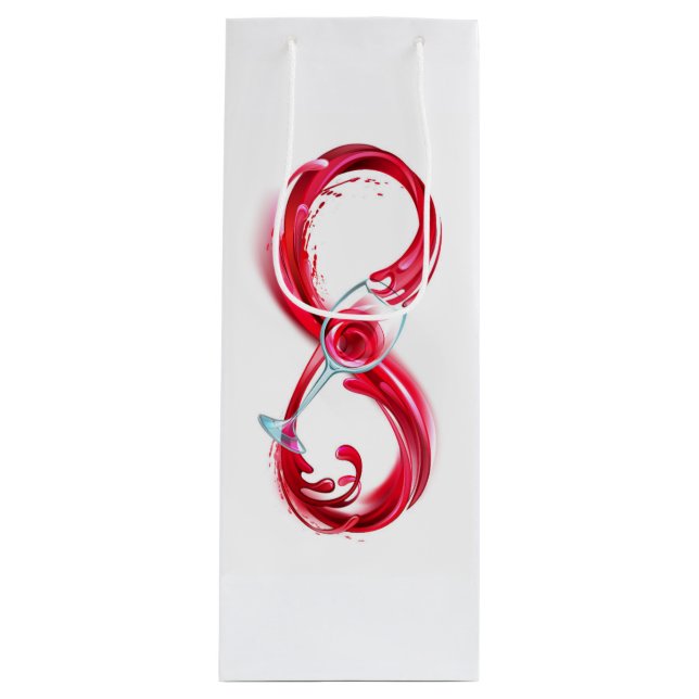 Bolsa Para Vino Infinito con vino Rojo (Anverso)