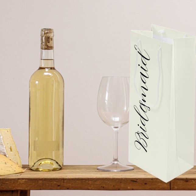 Bolsa Para Vino Ivory Stylized Script Wedding Bridesmaid (In Situ)